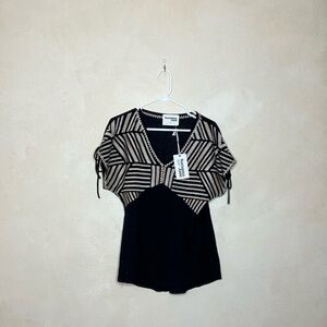 Black and Cream Women's Top